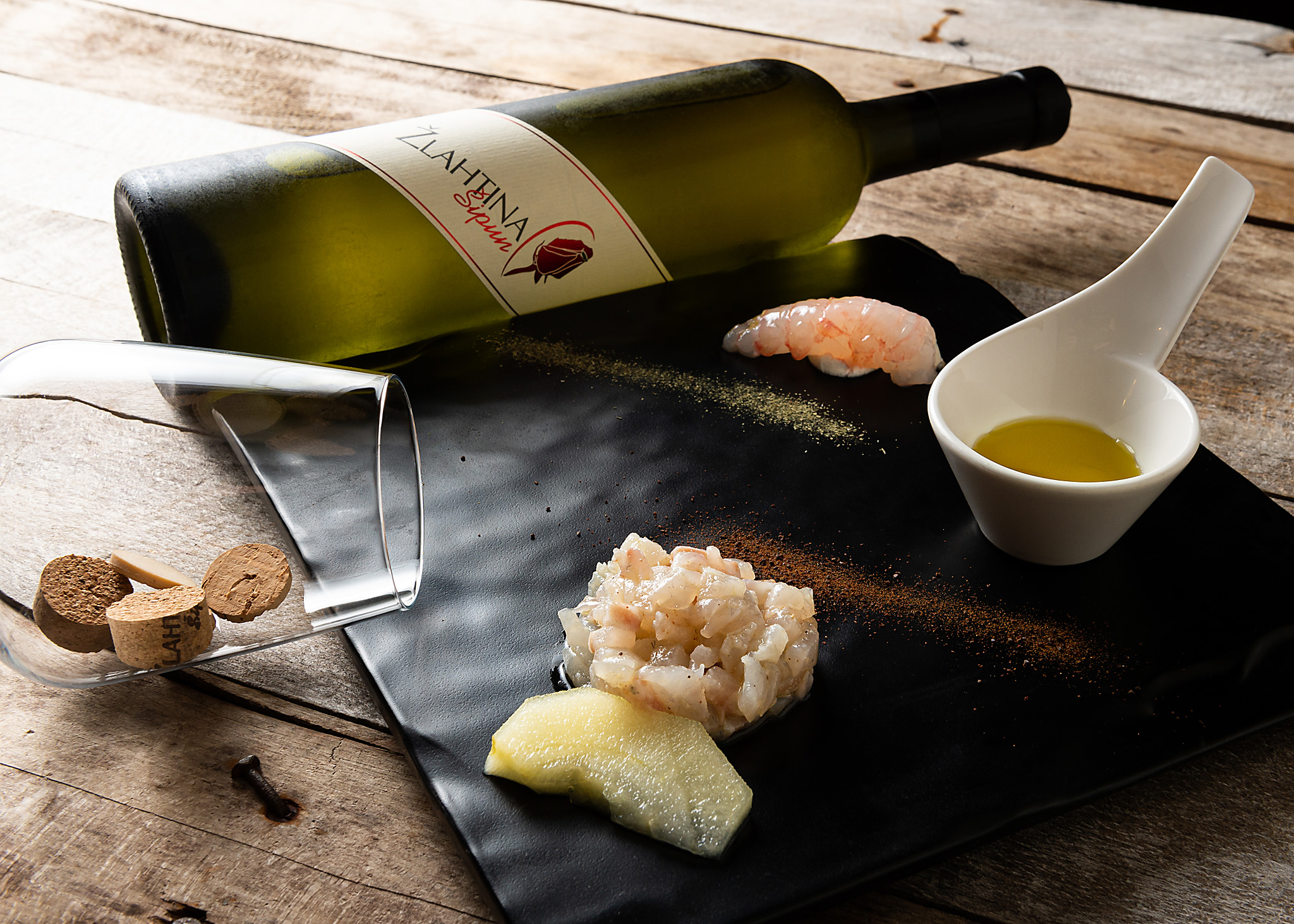 hren | plethora of creativity // Šipun winery product photography at Rivica restaurant